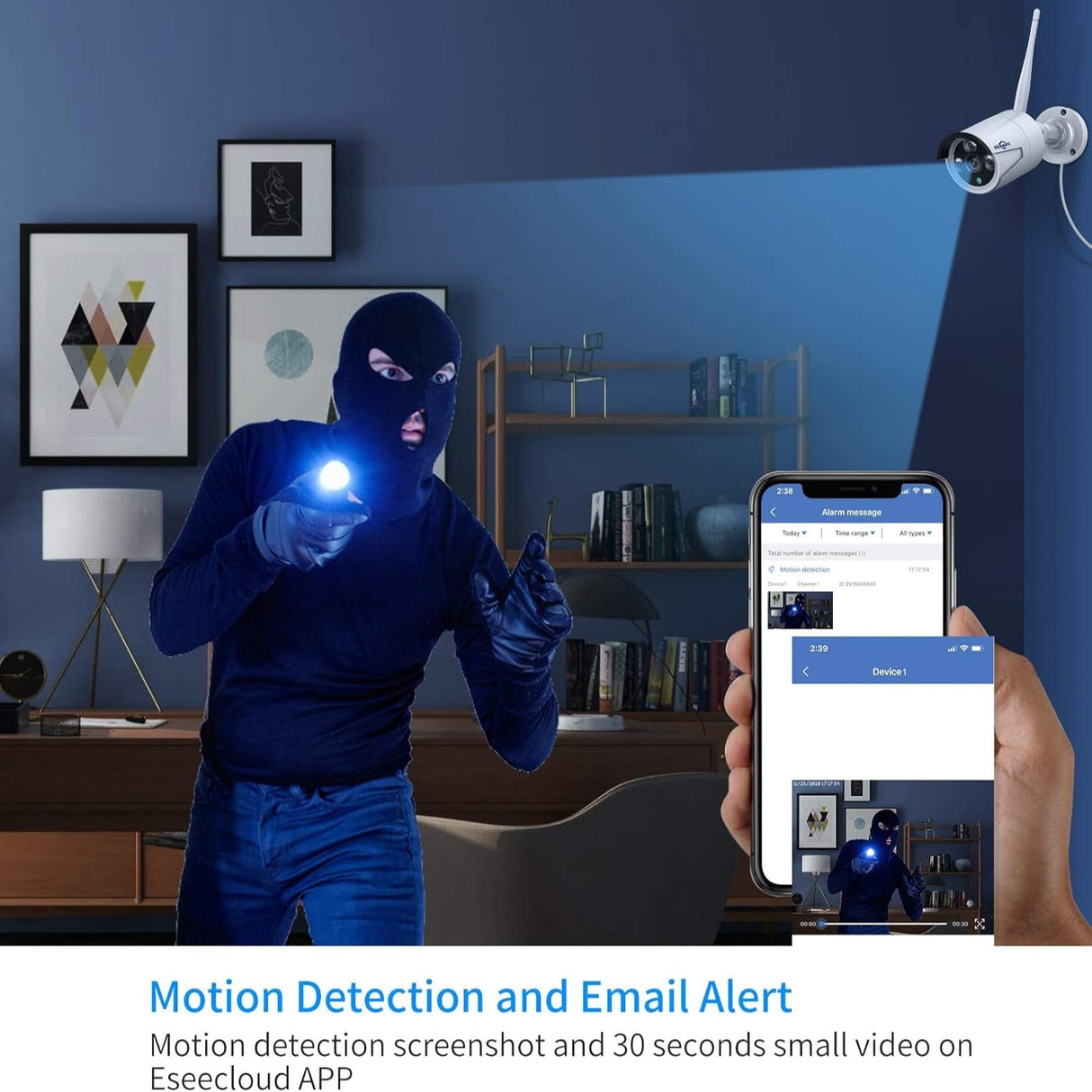 2K Wireless Security Camera System, 10CH NVR Kit,8Pcs 3MP Wifi Surveillance Cameras for Home Indoor/Outdoor Use,Night Vision,Waterproof, Motion Detection, 3TB Hard Drive and DC Power Included