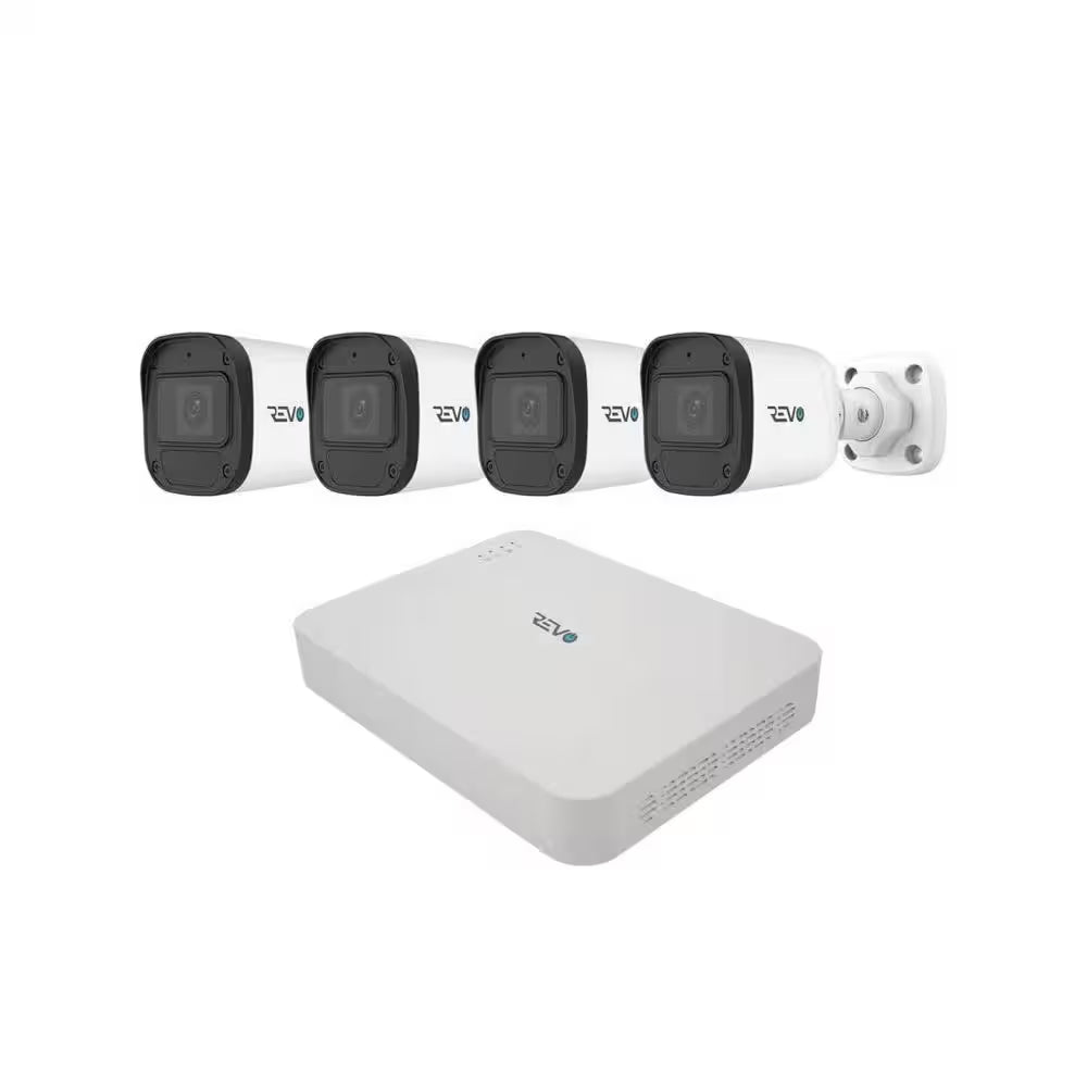ULTRA BLUE SERIES 4K 4 Channel Wired Poe NVR Smart Security Camera System with 1TB HDD & 4 X 5 Megapixel Bullet Cameras