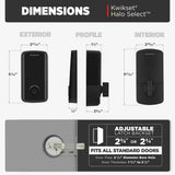 HALO Select Matte Black Wi-Fi Electronic Smart Lock Deadbolt with San Clemente Handleset Halifax Handle Combo Pack