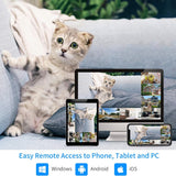 2K Wireless Security Camera System, 10CH NVR Kit,8Pcs 3MP Wifi Surveillance Cameras for Home Indoor/Outdoor Use,Night Vision,Waterproof, Motion Detection, 3TB Hard Drive and DC Power Included