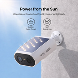 Solar Panel Built-In Smart Security Camera Kit-3Mp and Cross Camera Track with 32GB Storage Home Base, No Monthly Fee