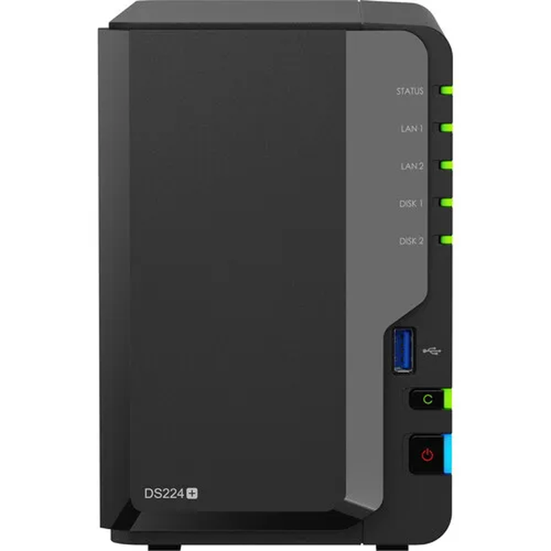 DS224+ 2-Bay 2GB NAS Enclosure 2GB DDR4 RAM RAID 0, 1, Basic, Hybrid, and JBOD 2 X Gigabit Ethernet Ports （Diskless）