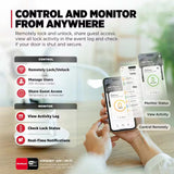 HALO Select Matte Black Wi-Fi Electronic Smart Lock Deadbolt with San Clemente Handleset Halifax Handle Combo Pack