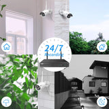2K Wireless Security Camera System, 10CH NVR Kit,8Pcs 3MP Wifi Surveillance Cameras for Home Indoor/Outdoor Use,Night Vision,Waterproof, Motion Detection, 3TB Hard Drive and DC Power Included