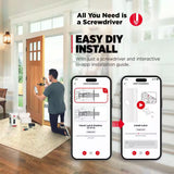 HALO Select Matte Black Wi-Fi Electronic Smart Lock Deadbolt with San Clemente Handleset Halifax Handle Combo Pack